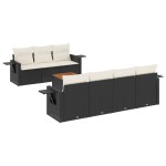 vidaXL Set mobilier de grădină cu perne, 8 piese, negru, poliratan vidaXL Set mobilier de grădină cu perne, 8 piese, negru, poliratan