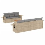 vidaXL Set canapele de grădină, 8 piese, cu perne, bej, poliratan vidaXL Set canapele de grădină, 8 piese, cu perne, bej, poliratan