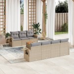vidaXL Set canapele de grădină, 8 piese, cu perne, bej, poliratan vidaXL Set canapele de grădină, 8 piese, cu perne, bej, poliratan