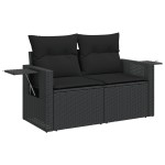 vidaXL Set mobilier de grădină cu perne, 9 piese, negru, poliratan vidaXL Set mobilier de grădină cu perne, 9 piese, negru, poliratan