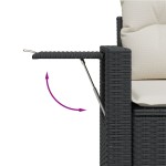vidaXL Set mobilier de grădină cu perne, 9 piese, negru, poliratan vidaXL Set mobilier de grădină cu perne, 9 piese, negru, poliratan