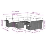 vidaXL Set canapele de grădină, 9 piese, cu perne, bej, poliratan