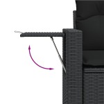 vidaXL Set mobilier de grădină cu perne, 13 piese, negru, poliratan vidaXL Set mobilier de grădină cu perne, 13 piese, negru, poliratan
