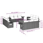 vidaXL Set mobilier de grădină cu perne, 13 piese, negru, poliratan vidaXL Set mobilier de grădină cu perne, 13 piese, negru, poliratan