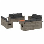 vidaXL Set mobilier de grădină cu perne, 13 piese, gri, poliratan vidaXL Set mobilier de grădină cu perne, 13 piese, gri, poliratan