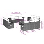 vidaXL Set mobilier de grădină cu perne, 13 piese, gri, poliratan vidaXL Set mobilier de grădină cu perne, 13 piese, gri, poliratan