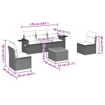 vidaXL Set mobilier de grădină cu perne, 6 piese, negru, poliratan vidaXL Set mobilier de grădină cu perne, 6 piese, negru, poliratan