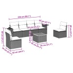 vidaXL Set canapele de grădină cu perne, 7 piese, negru, poliratan