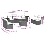 vidaXL Set mobilier de grădină cu perne, 9 piese, negru, poliratan vidaXL Set mobilier de grădină cu perne, 9 piese, negru, poliratan