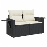 vidaXL Set mobilier de grădină cu perne, 9 piese, negru, poliratan vidaXL Set mobilier de grădină cu perne, 9 piese, negru, poliratan