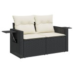 vidaXL Set mobilier de grădină cu perne, 6 piese, negru, poliratan vidaXL Set mobilier de grădină cu perne, 6 piese, negru, poliratan