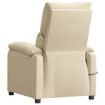 vidaXL Fotoliu de masaj, crem, material textil