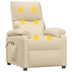 vidaXL Fotoliu de masaj, crem, material textil