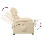 vidaXL Fotoliu de masaj, crem, material textil