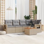 vidaXL Set canapele de grădină cu perne, 6 piese, bej, poliratan vidaXL Set canapele de grădină cu perne, 6 piese, bej, poliratan