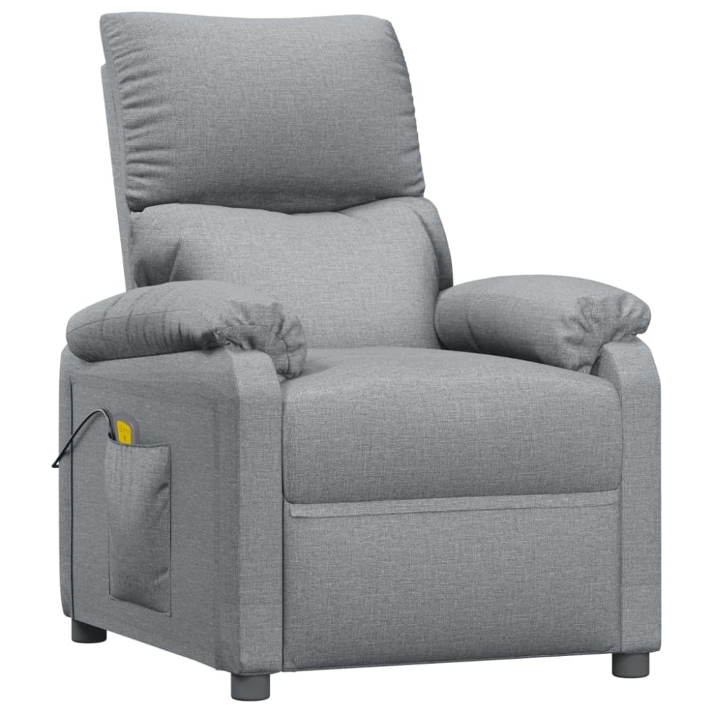 vidaXL Fotoliu de masaj, gri deschis, material textil