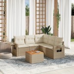 vidaXL Set canapele de grădină cu perne, 6 piese, bej, poliratan vidaXL Set canapele de grădină cu perne, 6 piese, bej, poliratan