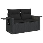vidaXL Set mobilier de grădină cu perne, 6 piese, negru, poliratan vidaXL Set mobilier de grădină cu perne, 6 piese, negru, poliratan