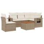 vidaXL Set canapele de grădină cu perne, 6 piese, bej, poliratan vidaXL Set canapele de grădină cu perne, 6 piese, bej, poliratan