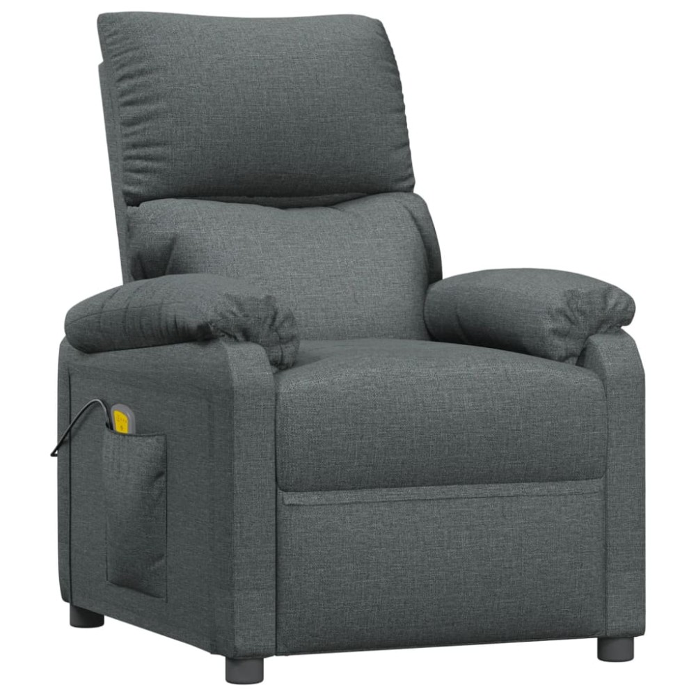 vidaXL Fotoliu de masaj, gri închis, material textil