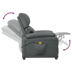 vidaXL Fotoliu de masaj, gri închis, material textil