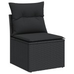 vidaXL Set mobilier de grădină cu perne, 9 piese, negru, poliratan vidaXL Set mobilier de grădină cu perne, 9 piese, negru, poliratan