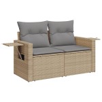 vidaXL Set canapele de grădină, 9 piese, cu perne, bej, poliratan vidaXL Set canapele de grădină, 9 piese, cu perne, bej, poliratan