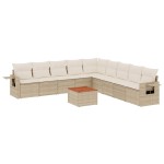 vidaXL Set canapele de grădină cu perne, 10 piese, bej, poliratan vidaXL Set canapele de grădină cu perne, 10 piese, bej, poliratan