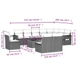 vidaXL Set canapele de grădină cu perne, 11 piese, negru, poliratan vidaXL Set canapele de grădină cu perne, 11 piese, negru, poliratan