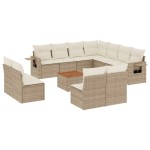 vidaXL Set canapele de grădină cu perne, 12 piese, bej, poliratan