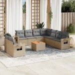 vidaXL Set canapele de grădină cu perne, 10 piese, bej, poliratan vidaXL Set canapele de grădină cu perne, 10 piese, bej, poliratan