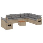 vidaXL Set canapele de grădină cu perne, 11 piese, bej, poliratan vidaXL Set canapele de grădină cu perne, 11 piese, bej, poliratan