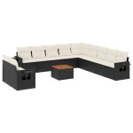 vidaXL Set canapele de grădină, 12 piese, cu perne, negru, poliratan vidaXL Set canapele de grădină, 12 piese, cu perne, negru, poliratan