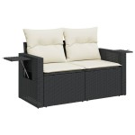 vidaXL Set mobilier de grădină cu perne, 9 piese, negru, poliratan vidaXL Set mobilier de grădină cu perne, 9 piese, negru, poliratan