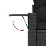 vidaXL Set mobilier de grădină cu perne, 9 piese, negru, poliratan vidaXL Set mobilier de grădină cu perne, 9 piese, negru, poliratan