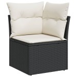vidaXL Set mobilier de grădină cu perne, 9 piese, negru, poliratan vidaXL Set mobilier de grădină cu perne, 9 piese, negru, poliratan