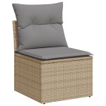 vidaXL Set canapele de grădină, 9 piese, cu perne, bej, poliratan vidaXL Set canapele de grădină, 9 piese, cu perne, bej, poliratan