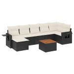 vidaXL Set mobilier de grădină cu perne, 8 piese, negru, poliratan vidaXL Set mobilier de grădină cu perne, 8 piese, negru, poliratan