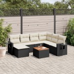 vidaXL Set mobilier de grădină cu perne, 8 piese, negru, poliratan vidaXL Set mobilier de grădină cu perne, 8 piese, negru, poliratan