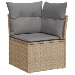 vidaXL Set canapele de grădină, 8 piese, cu perne, bej, poliratan vidaXL Set canapele de grădină, 8 piese, cu perne, bej, poliratan