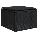 vidaXL Set mobilier de grădină cu perne, 8 piese, negru, poliratan vidaXL Set mobilier de grădină cu perne, 8 piese, negru, poliratan