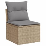 vidaXL Set canapele de grădină, 8 piese, cu perne, bej, poliratan vidaXL Set canapele de grădină, 8 piese, cu perne, bej, poliratan