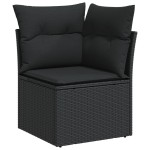 vidaXL Set mobilier de grădină cu perne, 9 piese, negru, poliratan vidaXL Set mobilier de grădină cu perne, 9 piese, negru, poliratan