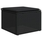 vidaXL Set mobilier de grădină cu perne, 9 piese, negru, poliratan vidaXL Set mobilier de grădină cu perne, 9 piese, negru, poliratan