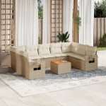 vidaXL Set canapele de grădină cu perne, 10 piese, bej, poliratan vidaXL Set canapele de grădină cu perne, 10 piese, bej, poliratan