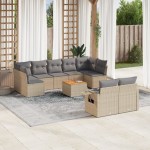 vidaXL Set canapele de grădină cu perne, 10 piese, bej, poliratan vidaXL Set canapele de grădină cu perne, 10 piese, bej, poliratan