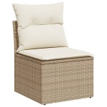 vidaXL Set canapele de grădină cu perne, 10 piese, bej, poliratan vidaXL Set canapele de grădină cu perne, 10 piese, bej, poliratan