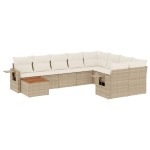 vidaXL Set canapele de grădină cu perne, 10 piese, bej, poliratan vidaXL Set canapele de grădină cu perne, 10 piese, bej, poliratan