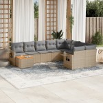vidaXL Set canapele de grădină cu perne, 10 piese, bej, poliratan vidaXL Set canapele de grădină cu perne, 10 piese, bej, poliratan