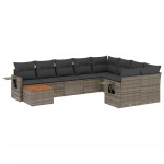 vidaXL Set mobilier de grădină cu perne, 10 piese, gri, poliratan vidaXL Set mobilier de grădină cu perne, 10 piese, gri, poliratan